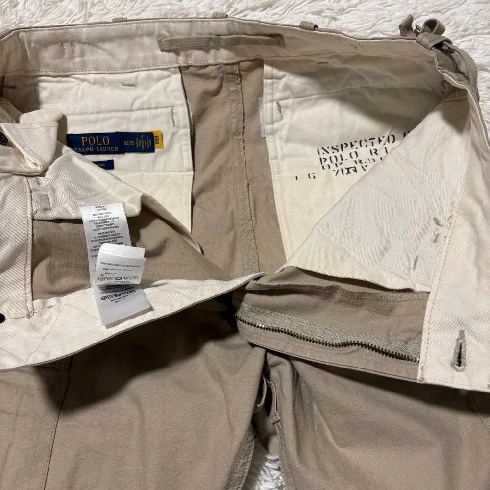 Polo Ralph Lauren Cargo Pants Mens 32x32 Tan Slim Fit Surplus Div. Trousers